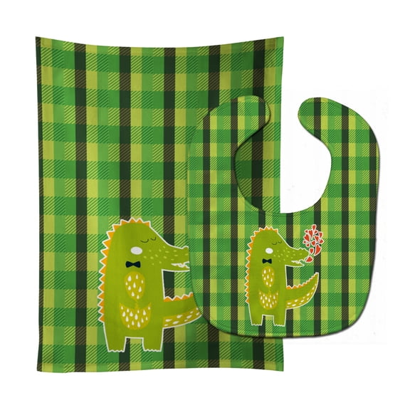 Alligator Love Baby Bib and Burp Cloth