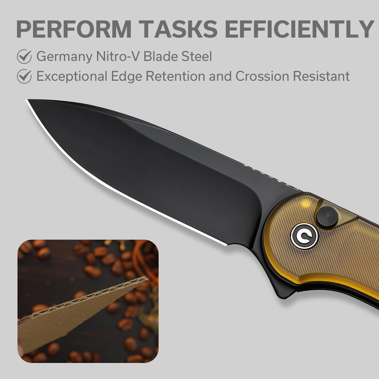 CIVIVI Button Lock Elementum II Pocket Knife 2.96" Nitro-V Blade C18062P-8