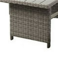 thumbnail image 4 of 59 Inch Outdoor Aluminum Dining Table Gray Faux Wicker Slatted Surface - Saltoro Sherpi, 4 of 5