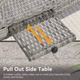thumbnail image 4 of K&K 80'' Outdoor Wicker Chaise Lounge Chairs Set of 2, Patio Rattan Reclining Chair Pull-out Side Table 5 Adjustable Backrest Ergonomic Wave Design Pool Sunbathing Recliners, Grey, 4 of 10