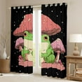 thumbnail image 3 of Feelyou Kawaii Frog Prince Black Out Curtains for Teem, Pink Jungle Mushroom Curtains Pack of 2 (42x63 Each), Cute Cartoon Theme Bedroom Curtains, Blackout Curtains Bedroom Decor, 3 of 7