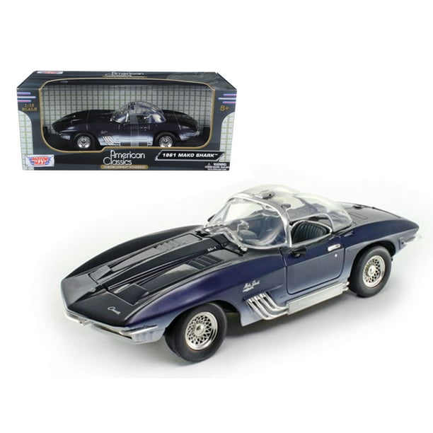 1961 Chevrolet Corvette Mako Shark Blue 1 18 Diecast Car Model By Motormax Walmart Com Walmart Com