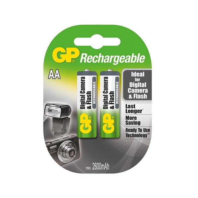 GP GP270AAHC-2APCLA2 2600 mAh APC AA Rechargeable Battery, Pack of 2 ...