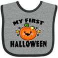 thumbnail image 3 of Inktastic My First Halloween with Pumpkin and Stars Boys or Girls Baby Bib, 3 of 4