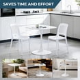 thumbnail image 6 of 24" White Square Tulip Dining Table for 2-3 People with Metal Pedestal Base, 6 of 9