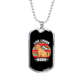 thumbnail image 1 of Live Rire Écorce Os Collier en Acier Inoxydable Ou 18k or Chien Tag 24" Chaîne, 1 of 8
