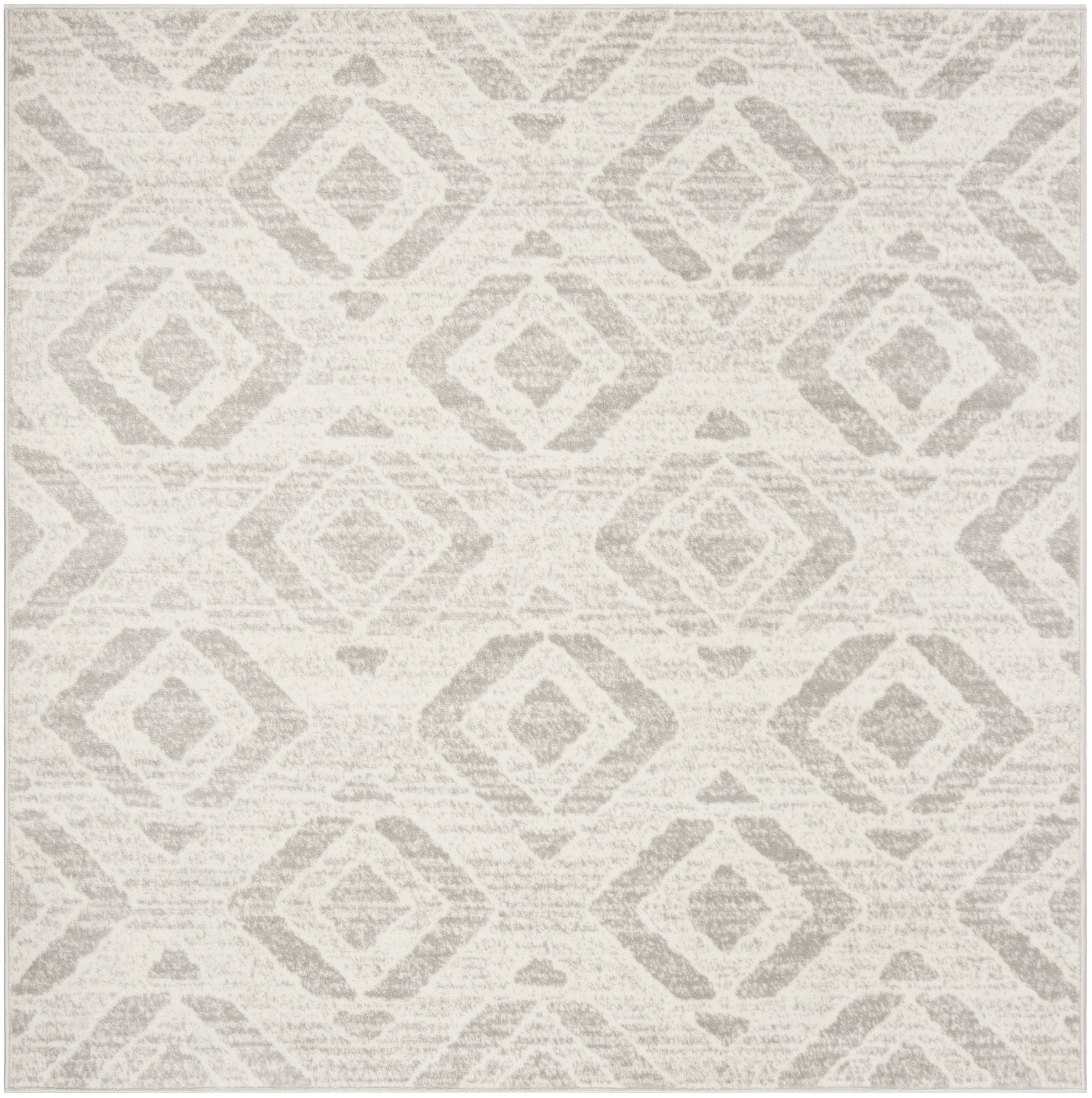 SAFAVIEH Skyler Salim Geometric Area Rug, Ivory/Grey, 6'7" x 6'7" Square