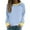Light Blue, variant on Oalirro Cute Long Sleeve Tops for Women Striped Print Round Neck Fall Tops for Women 2024 Fall and Winter Light Blue Shirt