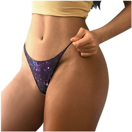 

XHJUN Women Panties Low Rise Thong Underwear Sexy Cotton G-String Seamless No Show Bikini 1 Pack