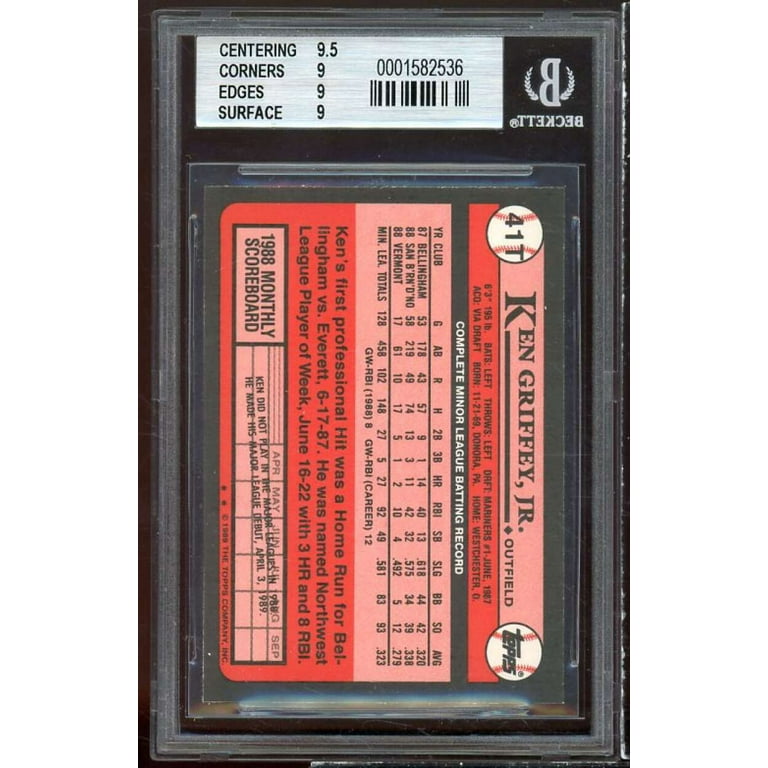 Ken Griffey Jr. Rookie Card 1989 Topps Traded #41t BGS 9 Ken Griffey Jr. Rookie Card 1989 Topps Traded #41t BGS 9