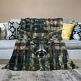 thumbnail image 2 of Nawypu USA Camo Buck Deer Flag Hunting Blanket Throws Gift for Men,Super Soft Cozy Warm Blanket for Couch Chair Bed Sofa Office, for Adult, 2 of 6