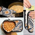 thumbnail image 5 of Yayeee Oven Mitts and Pot Holder Set of 2 Heat Resistant Kitchen Gloves Baking Hot Pad, Orange Art Pattern, 5 of 5
