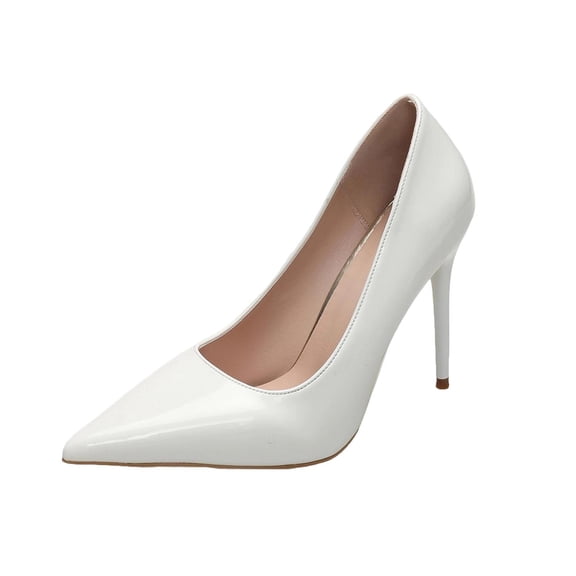Xfvqtps Womens Pointy Toe Pumps Patent Leather High Heels Stilettos Office Work Professional Formal Evening Dress Shoes