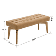thumbnail image 2 of Guyou Entryway Bench Tufted Upholstered Bench 45.5 End of Bed Bench for Bedroom Wood Storage Bench Modern Floating Design Window Bench Ottoman Long Bench Seat for Living Room Indoor Hallway, 2 of 10
