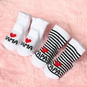 Windfall Baby Gift Set Socks - Unique Baby Shower Registry or Newborn Present | Twinkletoes Cute Fun for boys & girls Cute Infant Baby Girl Boy Soft Warm Cotton Love Mama/Papa Letters Socks Gift