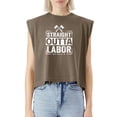 thumbnail image 5 of EcoLoom Straight Outta Labor Cap Sleeve Muscle Crop Shirt Women Sleeveless Baby Tee, 5 of 5