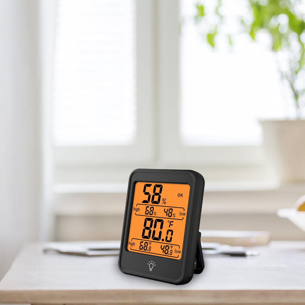 Tizuqe Thermometers Hygrometer Weather Stations Magnetic Desktop Temperature Humidity Meter Gauge with LCD Display for Home