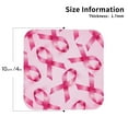 thumbnail image 3 of Balery 4 Pcs Breast Cancer Ribbons Awarenessleather Coasters Set, Drink Table Cup Coasters For Living Room Kitchen Coffee Decor, 3 of 9