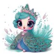 thumbnail image 1 of Diamond Painting 5D DIY Parcial Special Shaped Drill Kit Peacock Girl (WQ054) Hugtrwg Para estrenar, 1 of 9