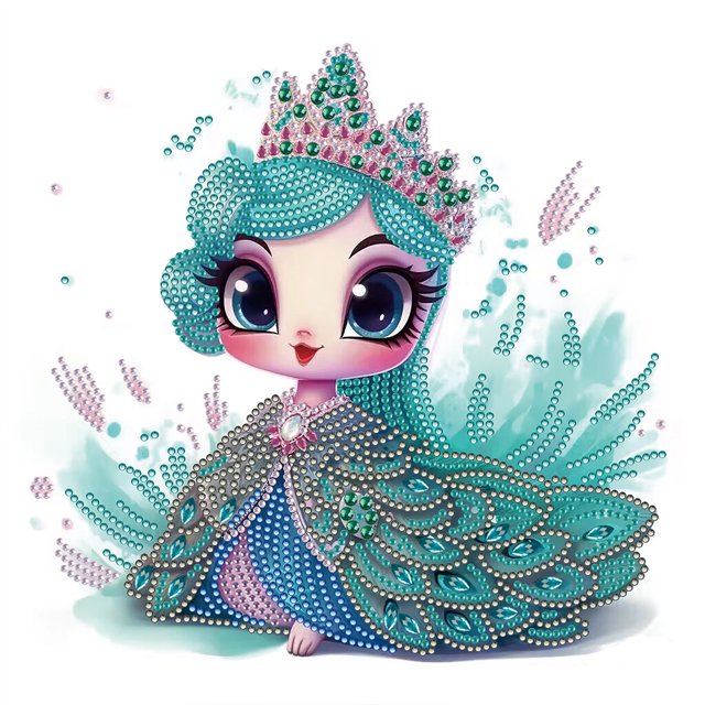 Diamond Painting 5D DIY Parcial Special Shaped Drill Kit Peacock Girl (WQ054) Hugtrwg Para estrenar