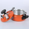 thumbnail image 2 of S SERENABLE Multi-Functional Pressure Cooker Aluminum Soup Rice Cooking Slow Cooker Outdoor Camping Picnic Pot Cookware Orange 3.5L, 2 of 9