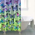 thumbnail image 4 of Gradient Color Butterfly Pattern Shower Curtain 84"x72" ,Bathroom Decorative Shower Curtains Set with 12 Hooks,Modern Waterproof Washable Shower Curtain, 4 of 6