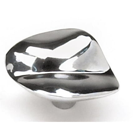 Chrome Oval Knob - Laurey 15826 1.5 in. Contemporary Oval Knob - Chrome