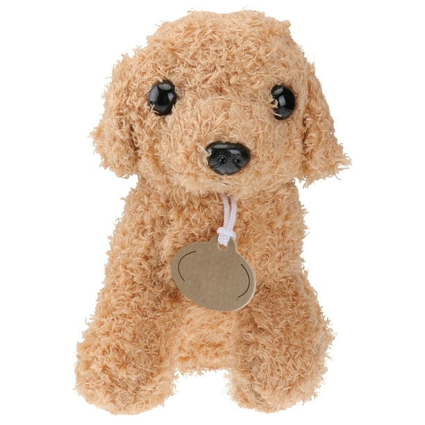 Bed Time Juguetes de peluche, caniche de peluche, figura de perro de peluche (marrón claro, etiquetas aleatorias)