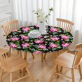 thumbnail image 3 of Round Fitted Tablecloth with Elastic Edges Fits 36"-44" Round Tables Pioneer Colorful Floral Waterproof Table Cover Washable Indoor and Outdoor for Party Kitchen Dinner Banquet Patio Picnic, 3 of 7