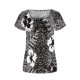 thumbnail image 4 of Fiudx Ofertas Flash Del Día Solo En Línea Blusa Holgada de Manga Corta con Cuello En V Informal Estampada a La Moda para Mujer, 4 of 5