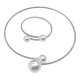 thumbnail image 3 of Elegant Pearl and Metal Bracelet Necklace Set for Women Silver Tone Great for Wedding Decoration 2Pcs, 3 of 3