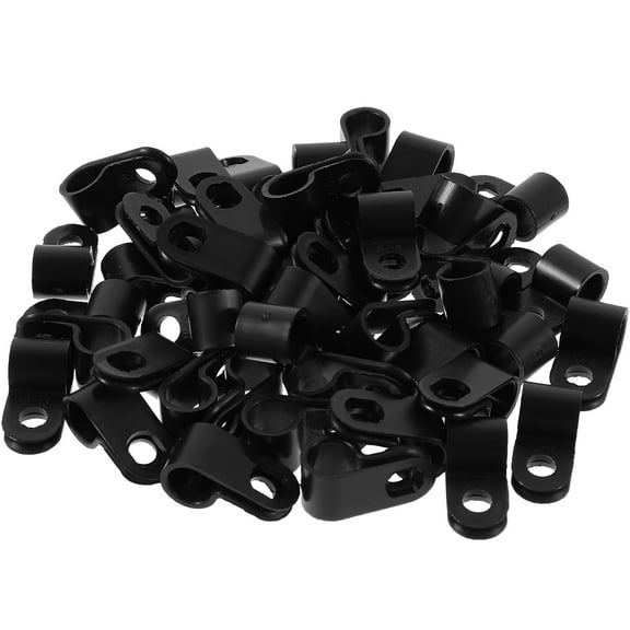 Soimiss 100Pcs Ethernet Cable Clips Black Strong Wire Clamps for Outdoor and Indoor Wire Holders