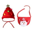 thumbnail image 3 of Christmas Cute Pet Dog Cat Clothes Warm Puppy Santa Red Scarf Hat Head Funny Christmas Clothes Pet Costume, 3 of 6