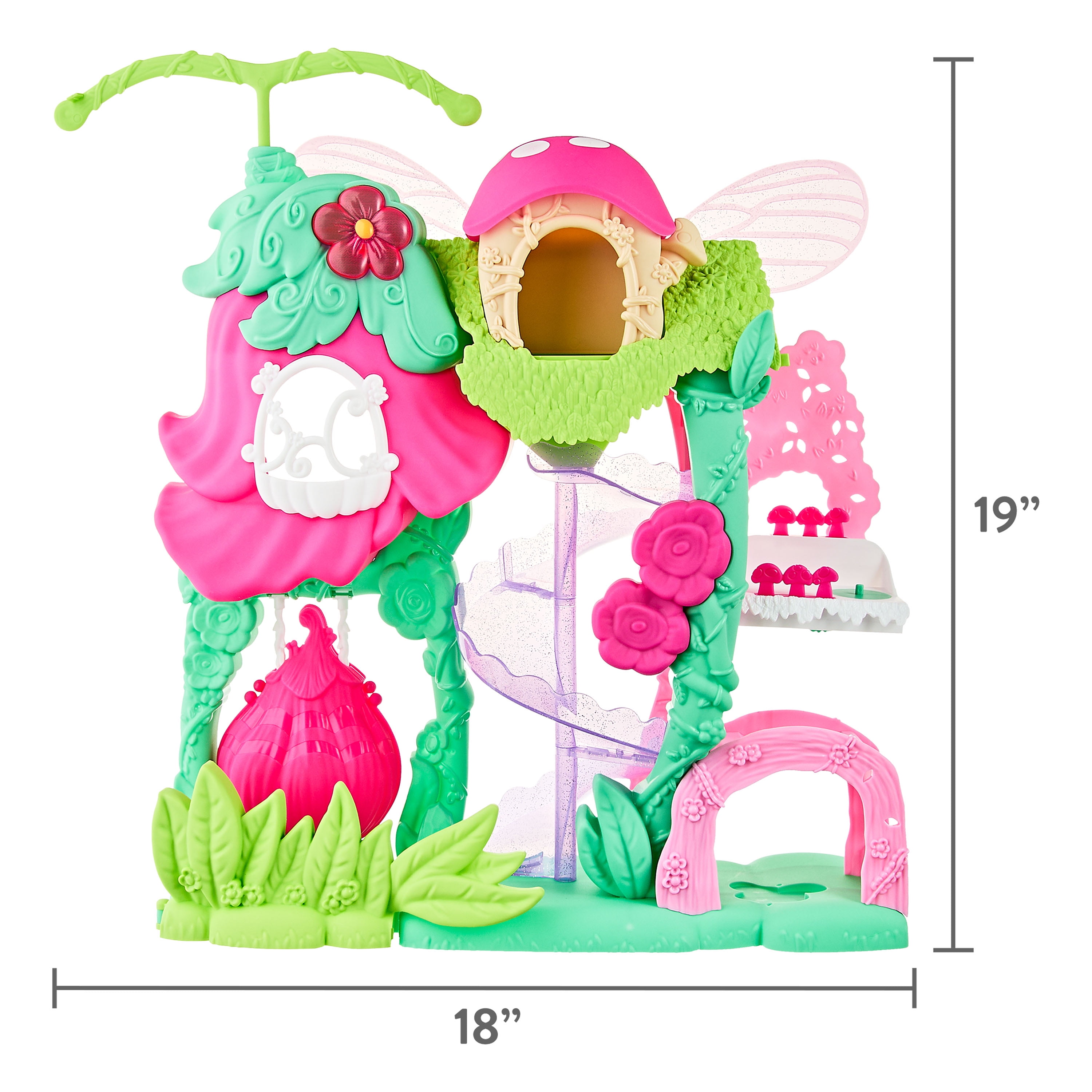 Kid Connection Fairyland Playset, Flower House with Light and Sound, 23 Pieces, Toddler Toys