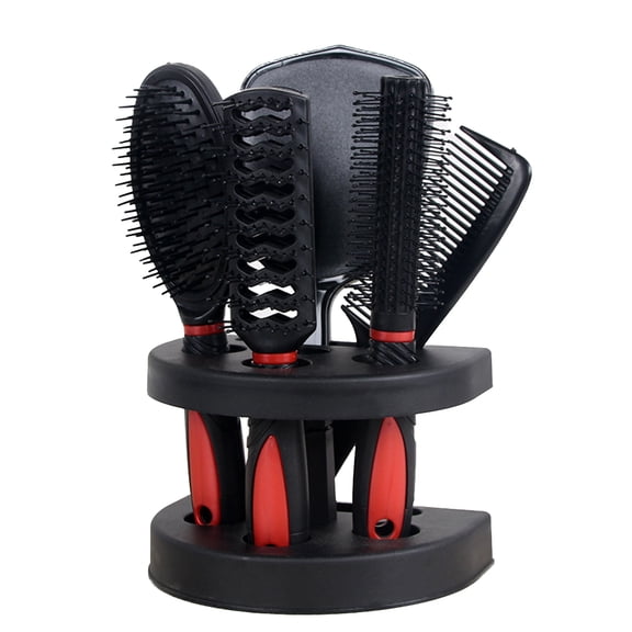 Happydeer 5Pcs Anti-Static Cushion Comb Brush Salon Home Hair Styling Set with Mirror