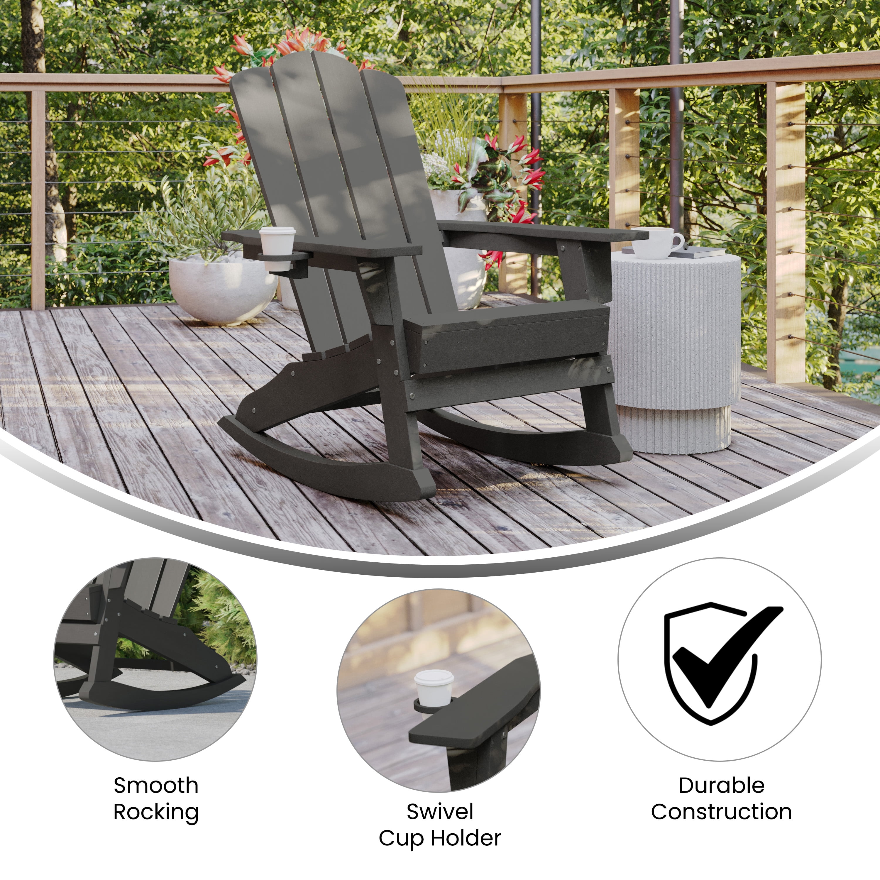 Polywood adirondack chairs with cup online holders