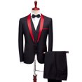 thumbnail image 3 of Men's Suit 3 Piece Set Slim Fit Blazer - Shawl Lapel Jacket, Vest & Pants - Formal Wedding Tuxedo, 3 of 6