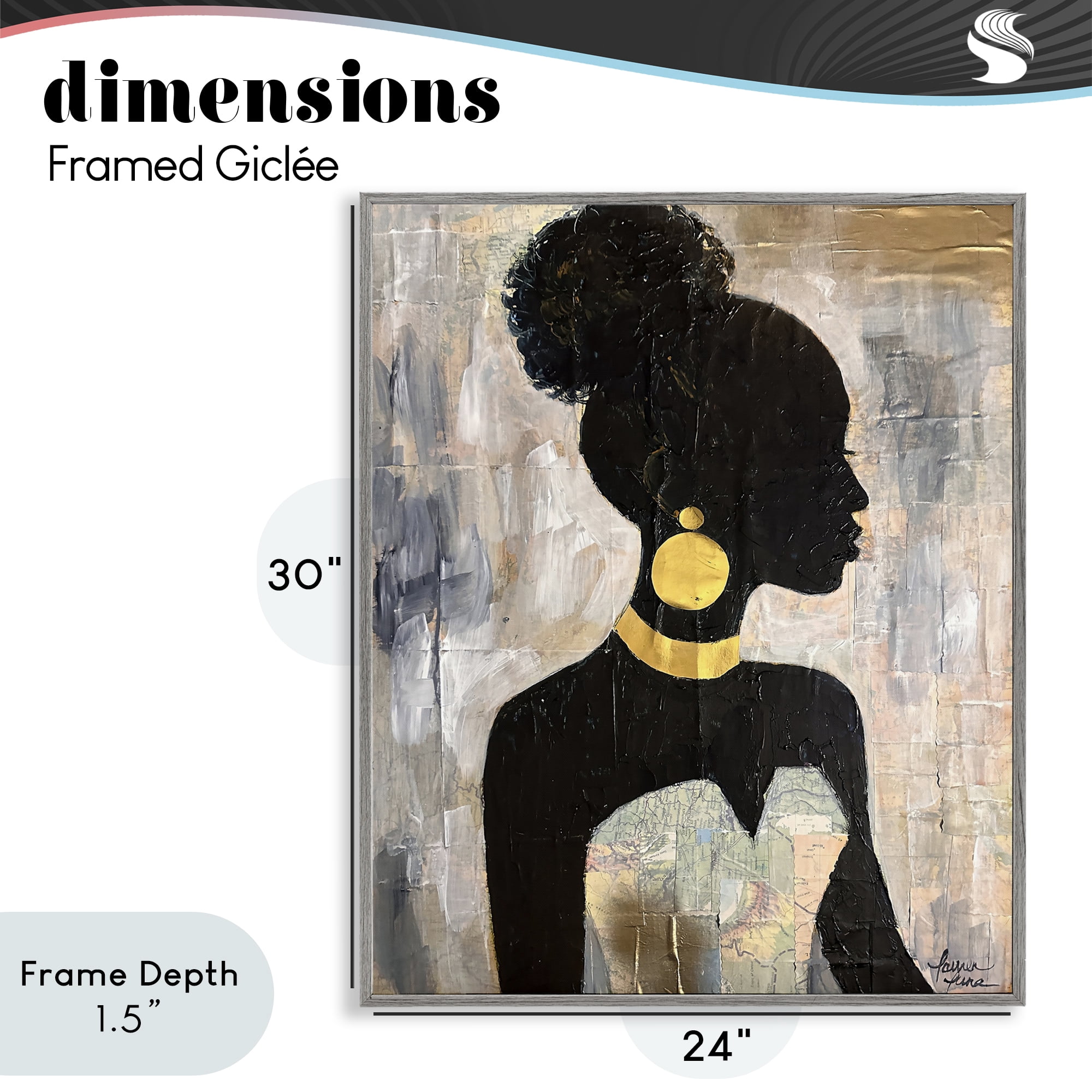Stupell Industries Elegant Fashion Silhouette Gray Framed Giclee Art, design by Lauren Luna