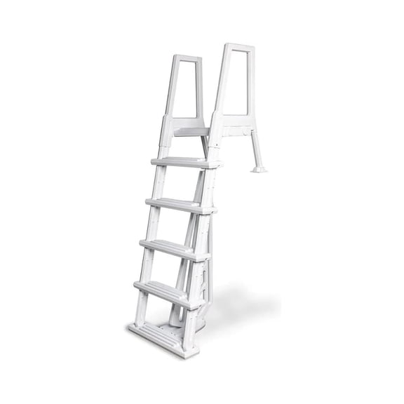Poolzilla Pool Step Deck Mounted Ladder with Wide Non Skid Platform for 48’’ to 54’’ in. Above Ground Pools