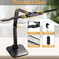 thumbnail image 4 of 24W LED Desk Lamp with 2-in-1 Weighted Base & Clamp, 26.8" Dual Monitor Light Bar, Remote, Eye-Caring Red Light Beads, Stepless Dimming, Adjustable Architect Swing Arm for Home Office, Black, 4 of 7