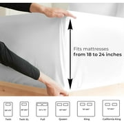 CGK Linens 6-Piece Extra Deep Pocket Sheet Set With Extra Matching Pillowcases - King Size Bed Sheets Fits 18-24 Mattresses, White