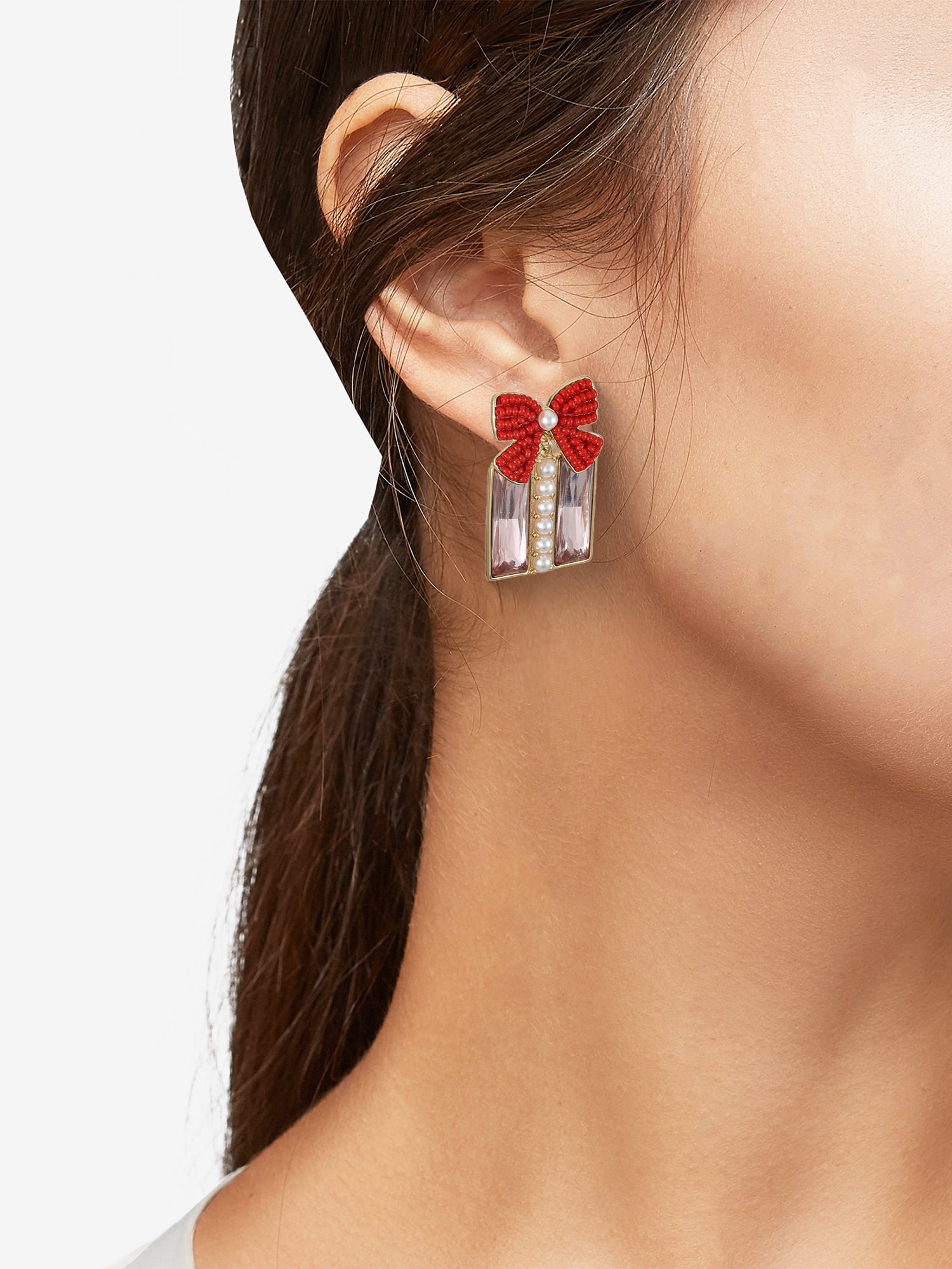 Packed Party Present Bow Earrings