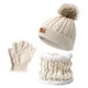 thumbnail image 2 of Conjunto de bufanda y guantes de gorro de punto para mujeres y niñas, gorro de punto con de invierno con pompón, bufanda de guantes - beige jinwen Sombrero Bufanda y Guantes, 2 of 6