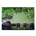 thumbnail image 2 of Spa Cutting Board, Stones Aromatic Candles and Orchids Blooms Treatment Vacation, Decorative Tempered Glass Cutting and Serving Board, Large Size, Pale Green Fern Green, by Ambesonne, 2 of 5