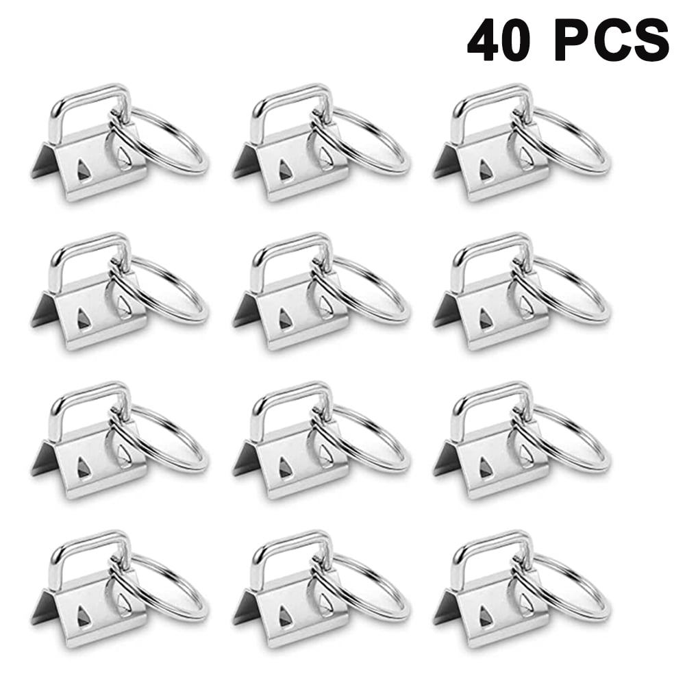 40Pack Key Fob Hardware with Key Ring, Keychain Wristlet Wrist Cotton