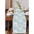 thumbnail image 2 of Table Runner Dresser Scarf 14 x 72 Inch Vintage Green Ocean Waves Sea Illustration Table Runners Non-Slip Heat Kitchen Dining Table Decor for Indoor Outdoor Home Party Decoration, 2 of 7