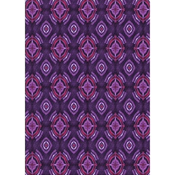 Ahgly Company Indoor Rectangle Patterned Dark Orchid Purple Area Rugs, 2' x 4'