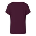 thumbnail image 5 of Womens Casual Short Sleeve Top Slim Fit V Neck Knot Front T Shirt Fashion Tee, 5 of 6