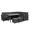 thumbnail image 3 of Canddidliike Terrace Furniture 6 Piece Set with Coffee Table and Ottoman in Black, 3 of 8