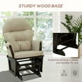 thumbnail image 4 of Resenkos 27" W x 31.5" D x 40.5" H Nursery Glider Rocking Chair with Ottoman, Thick Padded Cushion Seating and Wood Base, Bedroom, Cream White, 4 of 8